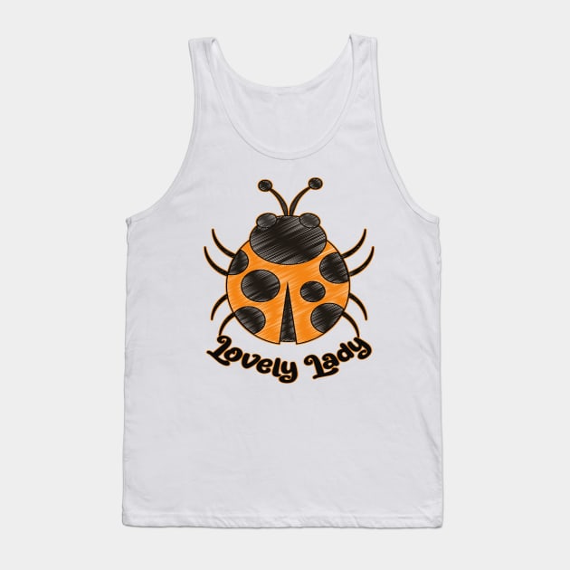 Cute Orange Color Ladybug - Lovely Lady Tank Top by Animal Specials